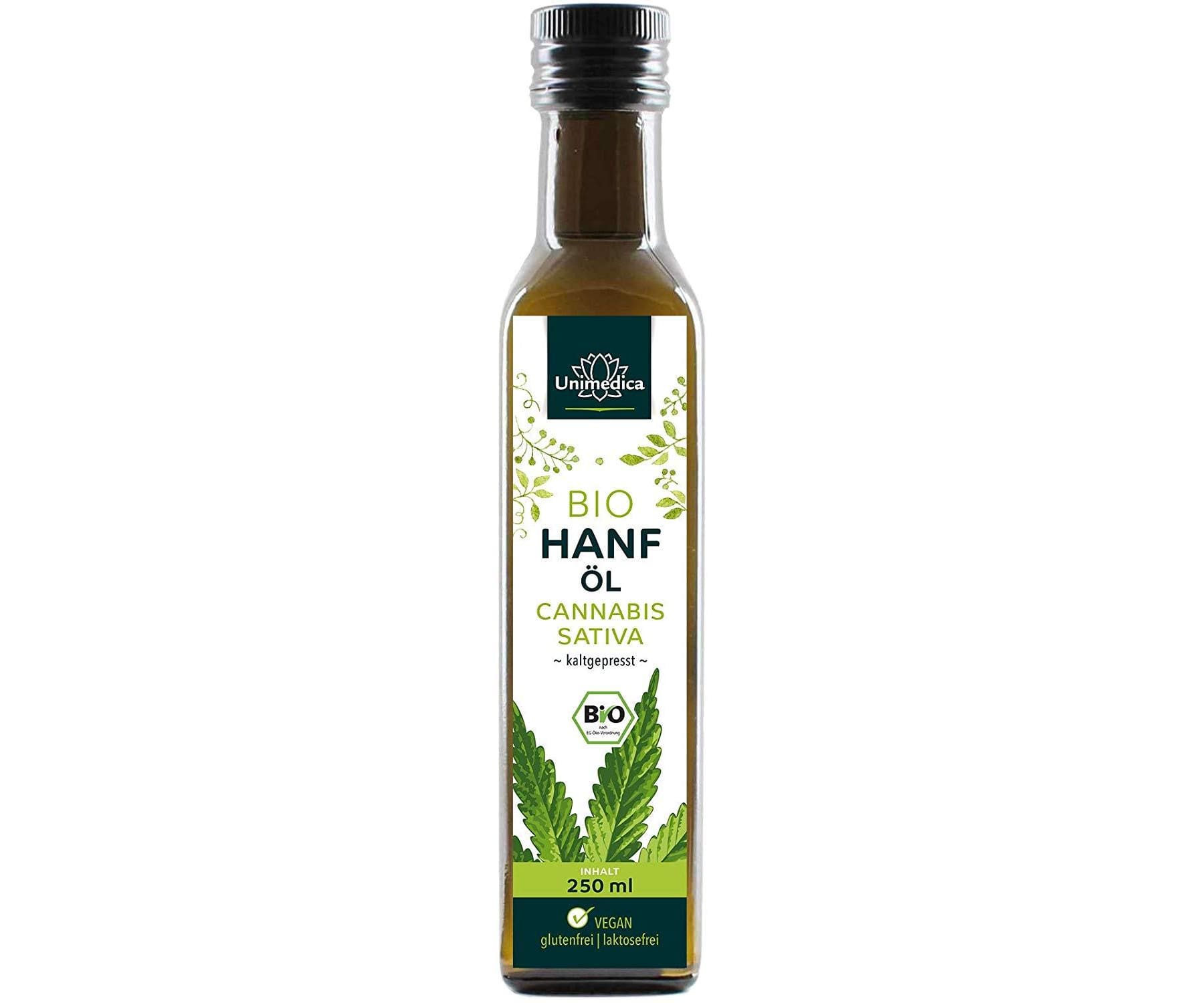 Unimedica - Bio Hanföl kaltgepresst - Salat Speiseöl - Premiumqualität 250ml