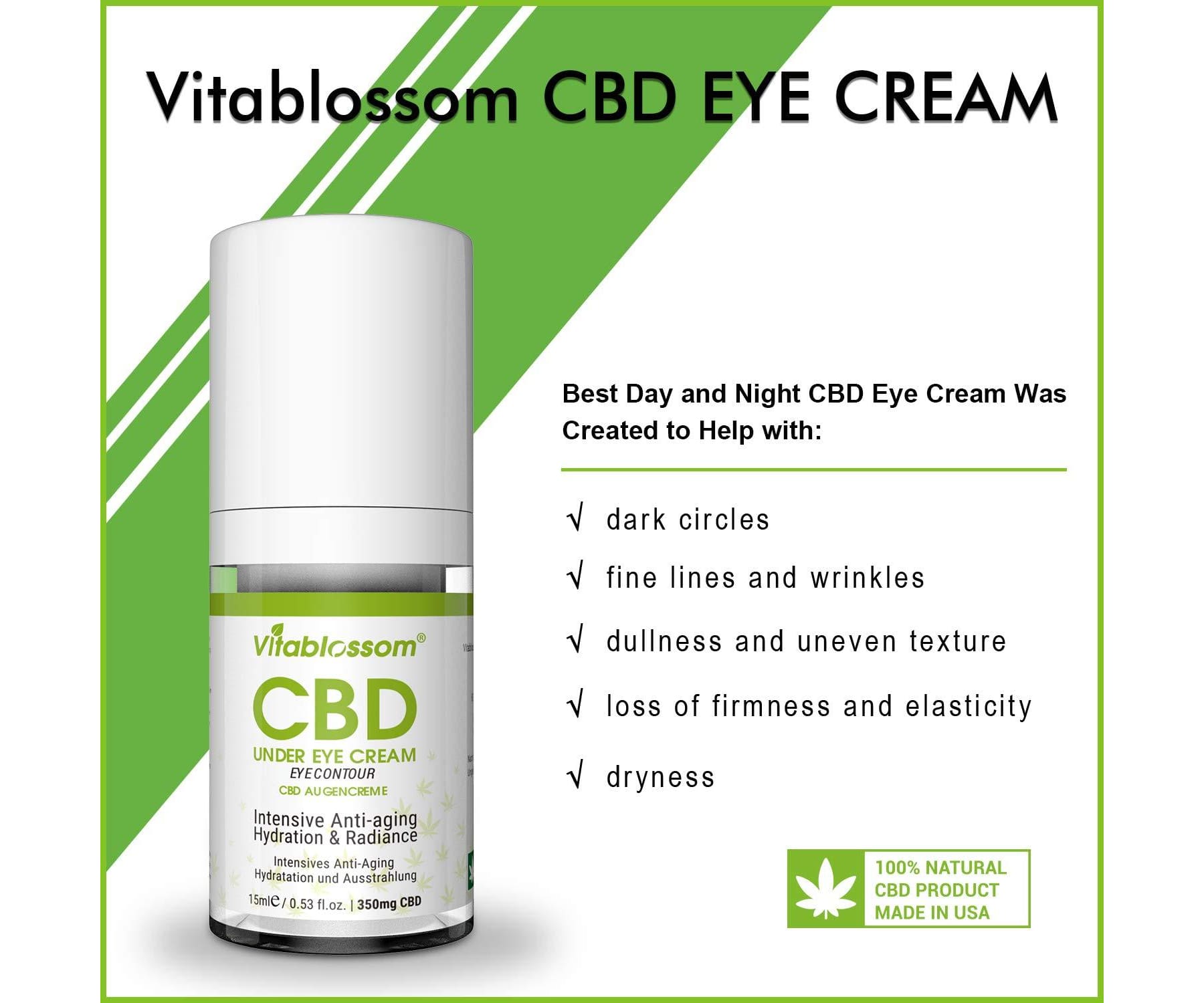 Marke: Vitablossom - Vitablossm Augenkontur-Creme mit Hanf als Anti-Aging